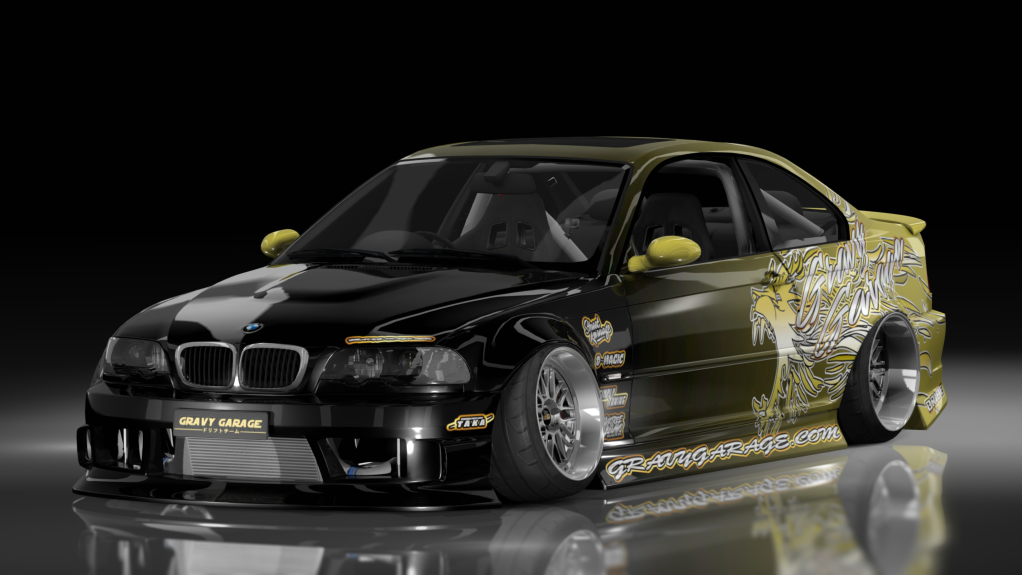 - AiO.v2 - GravyGarage BMW E46, skin wurr black gold gradient gold