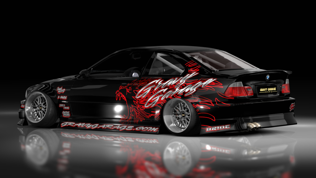 - AiO.v2 - GravyGarage BMW E46, skin wurr black red