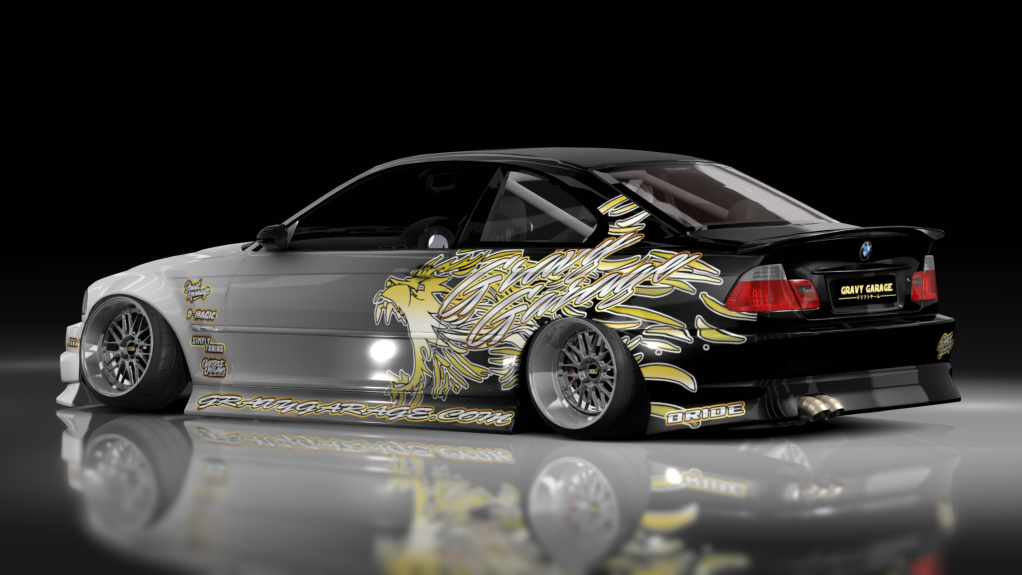 - AiO.v2 - GravyGarage BMW E46, skin wurr black white gold