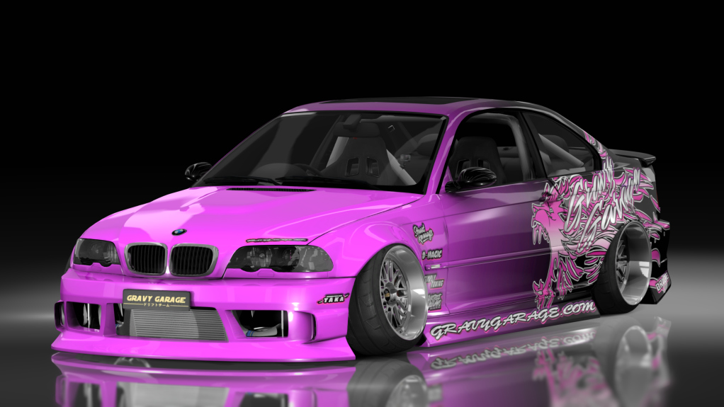 - AiO.v2 - GravyGarage BMW E46, skin wurr pink n black gradient