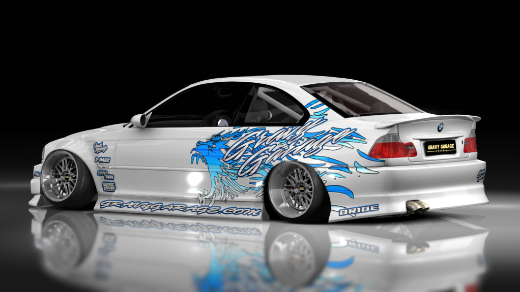 - AiO.v2 - GravyGarage BMW E46, skin wurr white blue