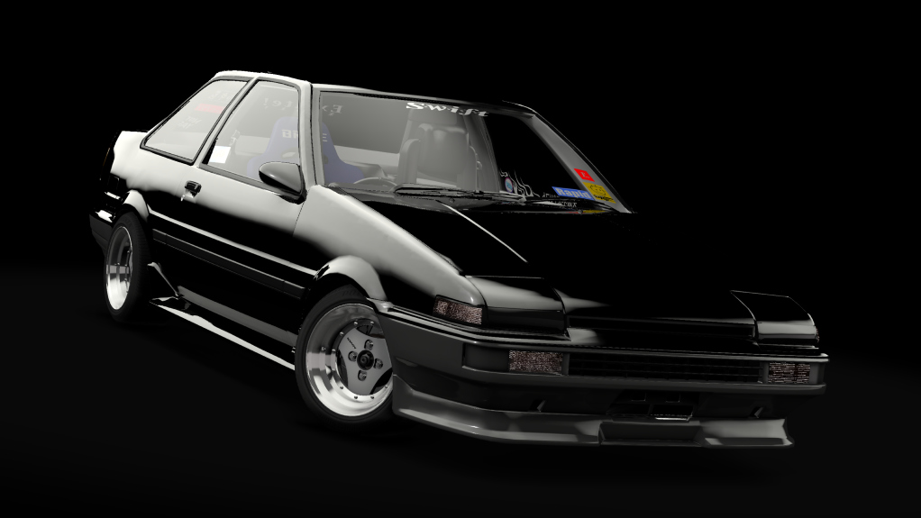 _Excite Toyota AE86 Coupe Trueno -V2 EXTENDED-, skin Black_Silver