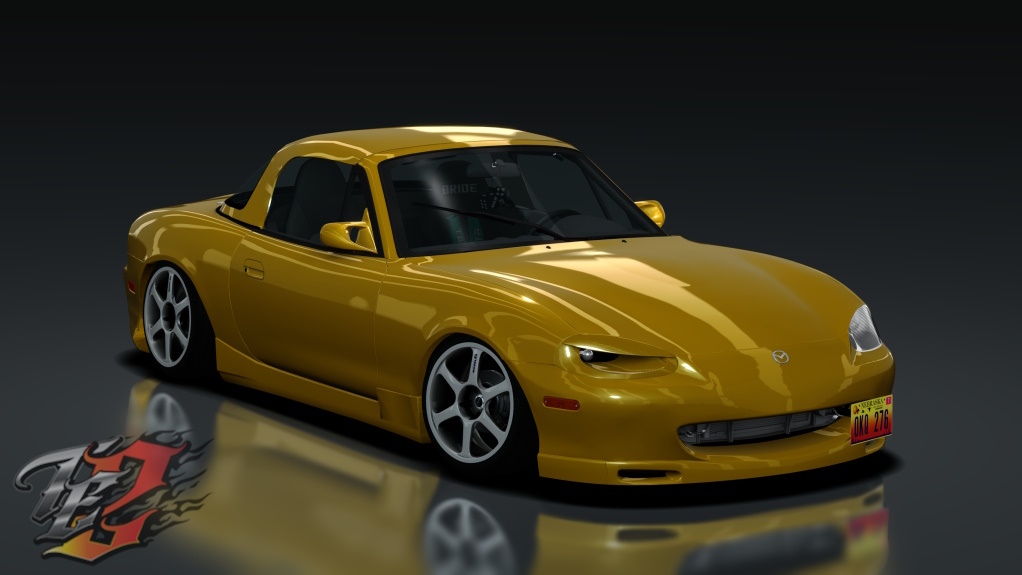 TE2 1999 Mazda Miata RaceSpot, skin Evolution_Orange_Mica