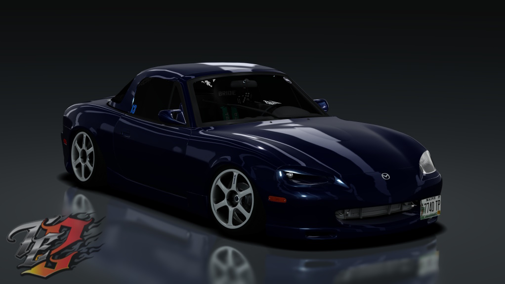 TE2 1999 Mazda Miata RaceSpot, skin Twilight_Blue_Mica